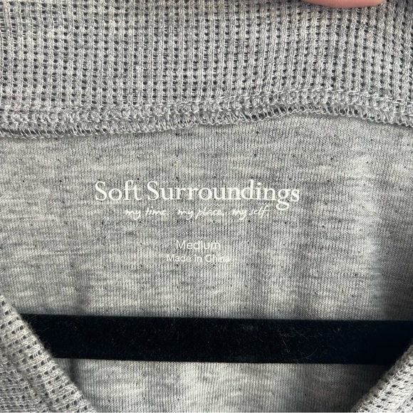 Soft Surroundings Chill Time Striped Grey Sweater Dress Size Medium - Picture 3 of 10